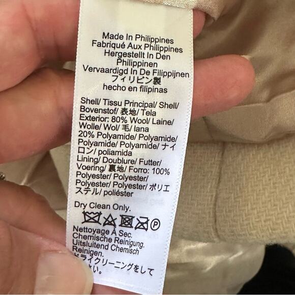 J. Crew Toscana Coat in Italian Stadium-Cloth Wool Blend Natural Plus Sz 22 NWT - Picture 16 of 16